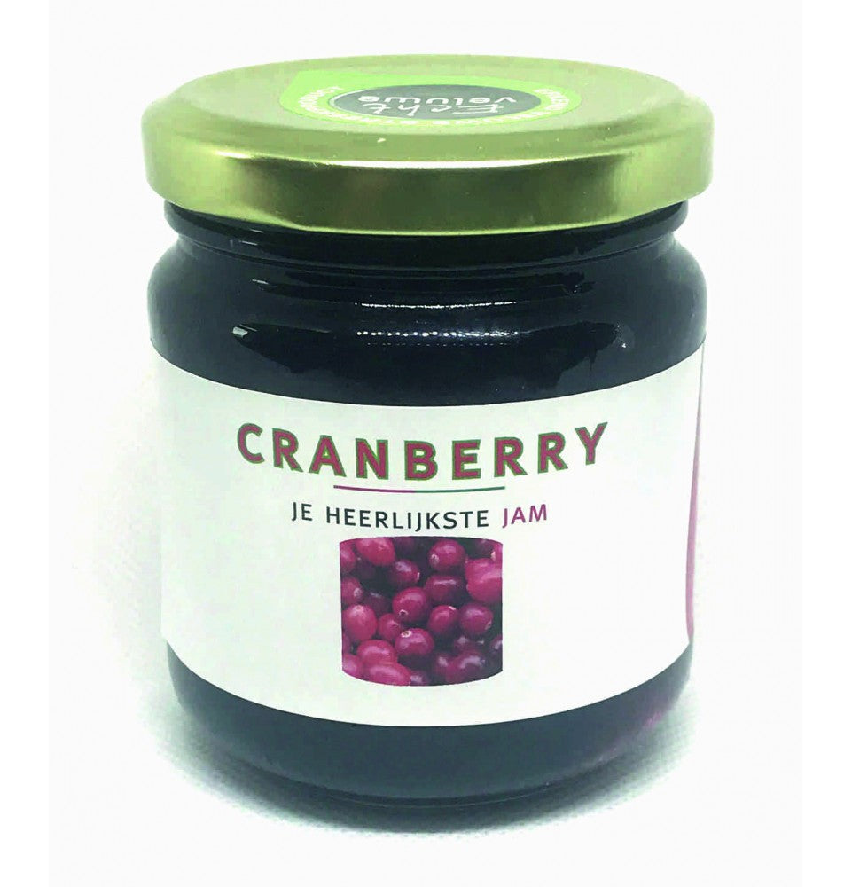 Boerderij de Kolke's Cranberry Jam - Gemaakt met Verse Cranberries van Eigen Oogst - 220 ml Potje
