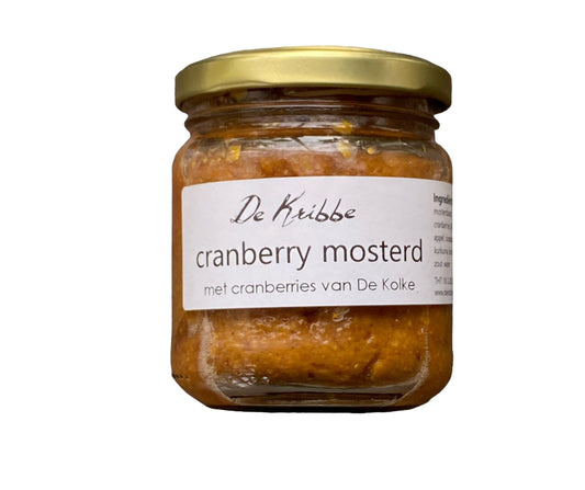 Heerlijke Cranberry Mosterd - Gemaakt van mosterdzaad en cranberries van Boerderij de Kolke in samenwerking met Restaurant de Kribbe"